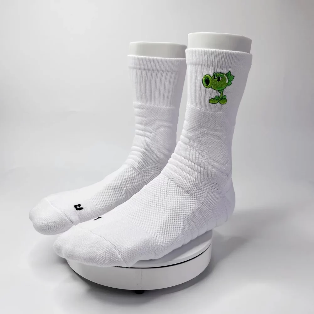 5 pairs Custom Embroidered Logo Sport Socks - Personalized Adult Cushioned Basketball & Athletic Socks - Image 2