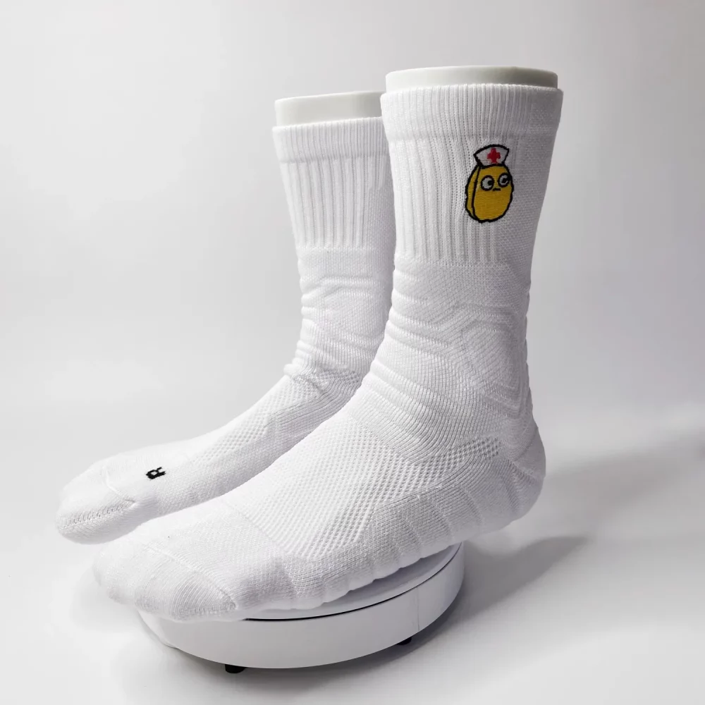 5 pairs Custom Embroidered Logo Sport Socks - Personalized Adult Cushioned Basketball & Athletic Socks - Image 3